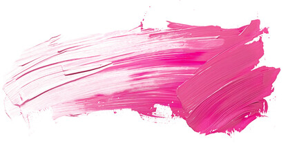Vivid pink brush stroke on transparent background