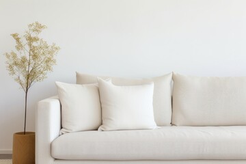 Naklejka premium Minimal living room furniture cushion pillow