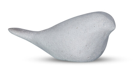 Bird model, pigeon stone sculpture cut out isolated transparent background