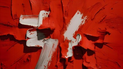 abstract background, rough brush strokes of red and white colors
