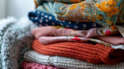 Folded clothes on a chair