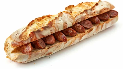 Gordijnen Sandwich with meat and cheese © 2rogan