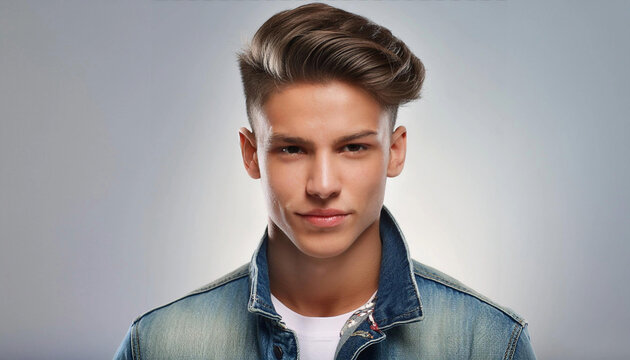 Handsome man with pompadour hairstyle