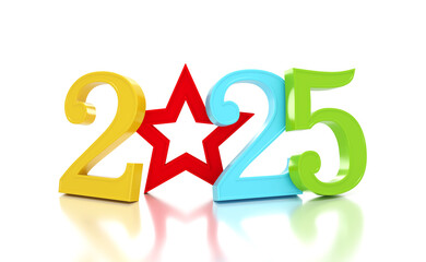 New Year 2025 Creative Design Concept - 3D Rendered Image	
