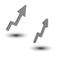 Floating arrows pointing up. Success growth concept. 3D direction indicators. Vector illustration. EPS 10.