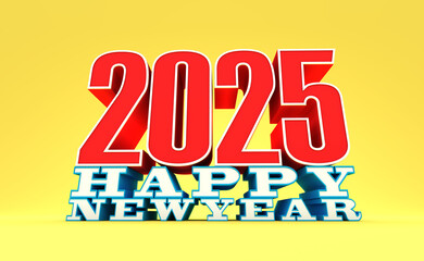 New Year 2025 Creative Design Concept - 3D Rendered Image	
