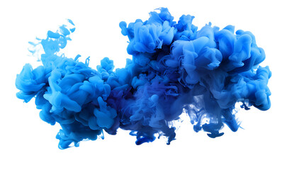 A blue smoke cloud on a white background - Powered by Adobe