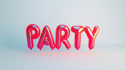 Bright and colorful 'PARTY' balloon letters. Celebration and event theme. Design for party invitations and festive decorations 