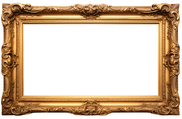 Golden rectangle isolated on transparent background