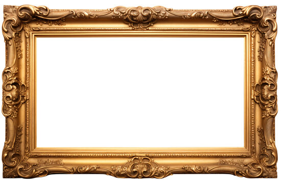 Golden rectangle isolated on transparent background