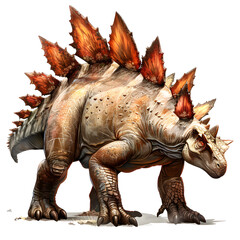 Fototapeta premium Clipart illustration a stegosaurus on white background. Suitable for crafting and digital design projects.[A-0001]