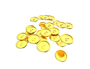 Golden falling coins. Realistic jackpot concept. 3D flying gold money. Mockup of casino symbol and lucky win. Isolated shiny metal cash for savings, blank monetary template. Realistic Gold coins expl	