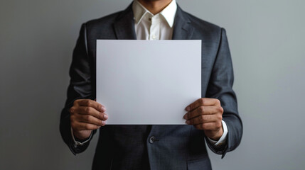 professional person holding blank paper