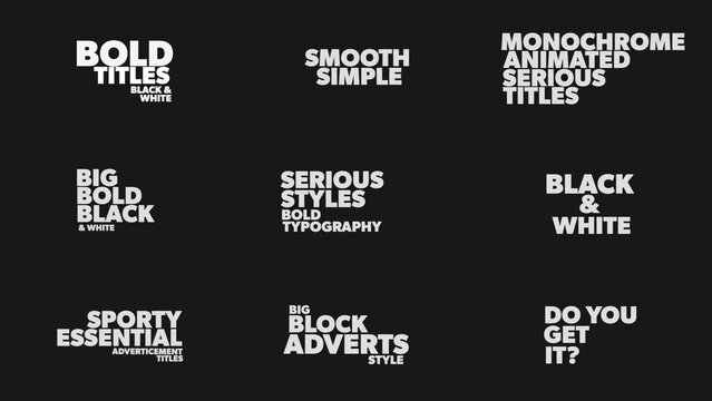 Black And White Bold Title Animations
