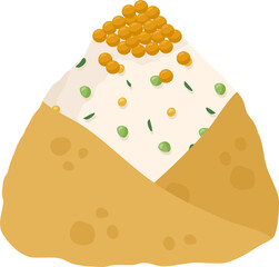 Japanese food onigiri rice ball. Onigiri japanese rice ball with nory seaweed various taste. Asian rice food. Japanese fast food.