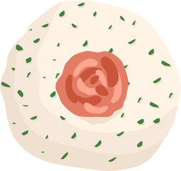 Japanese food onigiri rice ball. Onigiri japanese rice ball with nory seaweed various taste. Asian rice food. Japanese fast food.