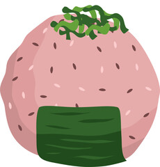 Japanese food onigiri rice ball. Onigiri japanese rice ball with nory seaweed various taste. Asian rice food. Japanese fast food.