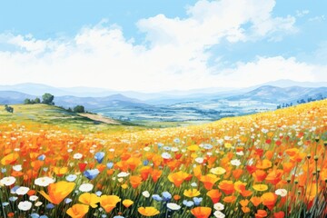 Fototapeta premium California flower field landscape grassland outdoors