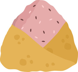 Japanese food onigiri rice ball. Onigiri japanese rice ball with nory seaweed various taste. Asian rice food. Japanese fast food.