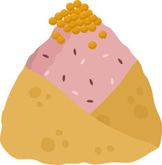 Japanese food onigiri rice ball. Onigiri japanese rice ball with nory seaweed various taste. Asian rice food. Japanese fast food.