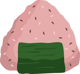 Japanese food onigiri rice ball. Onigiri japanese rice ball with nory seaweed various taste. Asian rice food. Japanese fast food.