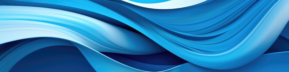 A blue and white abstract background with waves. Generative AI. - Powered by Adobe