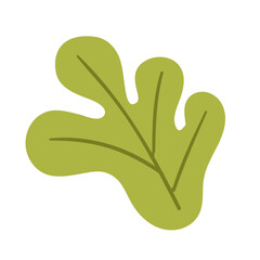 Green leaf in flat style