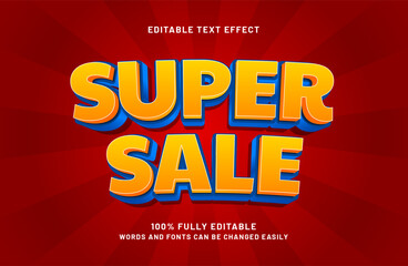 super sale editable text effect in discount and sale style