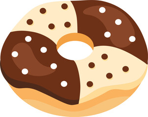 Donuts with glaze. Sweet doughnuts.  Donut with Sprinkles Doughnut Vector and Art clip Design. Cartoon donuts with different toppings, delicious sweet desserts. 