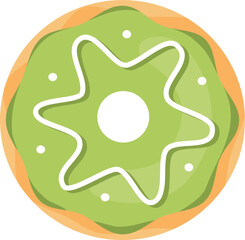 Donuts with glaze. Sweet doughnuts.  Donut with Sprinkles Doughnut Vector and Art clip Design. Cartoon donuts with different toppings, delicious sweet desserts. 