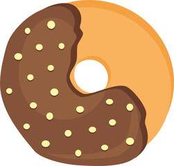 Donuts with glaze. Sweet doughnuts.  Donut with Sprinkles Doughnut Vector and Art clip Design. Cartoon donuts with different toppings, delicious sweet desserts. 