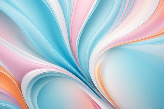 Fond abstrait avec la beauté des vagues de couleurs pastel bleu doux, rose, blanc. Affichant une impression de douceur et de luxe ainsi que spacieux pour le papier peint intérieur de votre maison