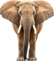 African elephant standing with tusks and large ears