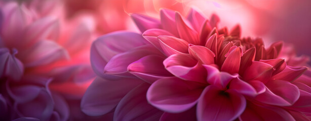 closeup of a blooming chrysanthemum Captivating Floral Symphony Abstract Blossoms and Exquisite living petals of flowers to the day of sainted Valentine in blurry purple floral abstract background.