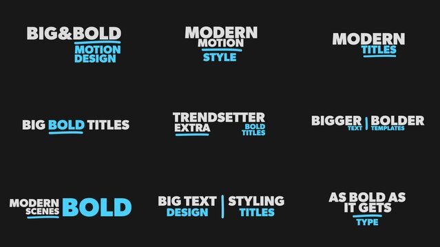 Weighty Bold Title Animations