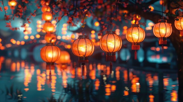 The lamp of Festival of Chinar,Chinese lanterns