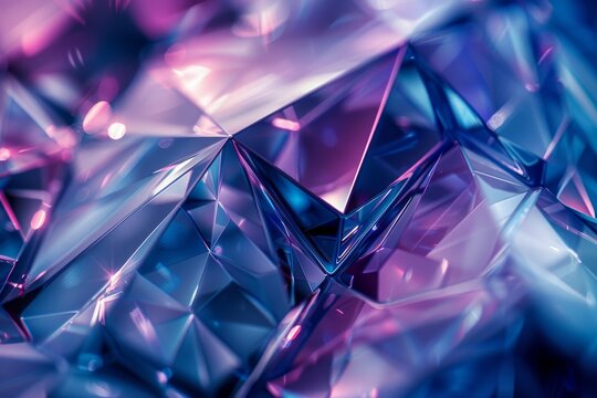 A blue and purple image of a diamond with a lot of detail
