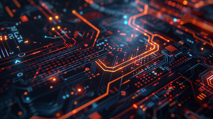 futuristic cyber technology background featuring glowing circuit patterns or binary codes, modern cyber tech wallpaper 