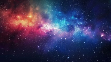 Colorful galaxy stars bright blue sky
