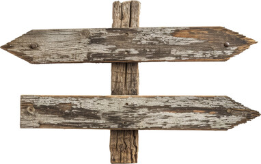 Weathered wooden direction signpost