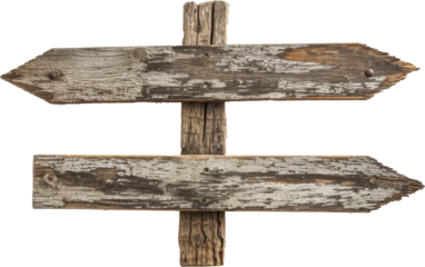Weathered wooden direction signpost