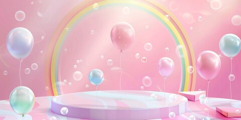 3D Cute Rainbow Cartoon Iluustration design