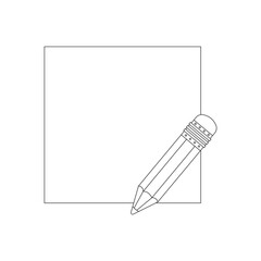 Hand drawn cartoon Vector illustration pencil and sticky note icon Isolated on White