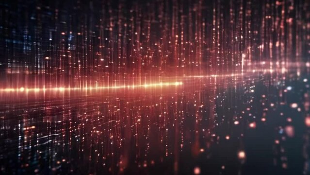 Digital binary code matrix background - 3D rendering of a scientific technology data binary code network conveying connectivity, complexity and data flood of modern digital age