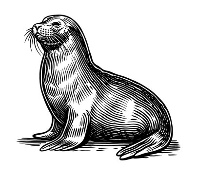 recommend clip art: seal engraving black and white outline