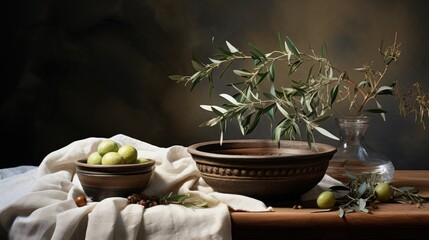 A table is adorned with bowls filled with fresh, green apples.