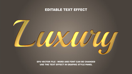 Naklejka premium Editable Text Effect Luxury 3D Vector Template