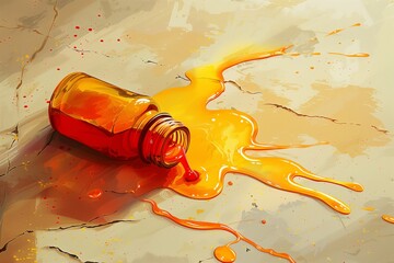 illustration of spilled paint from a tube