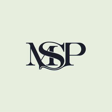 msp letter logo with a beautiful shape