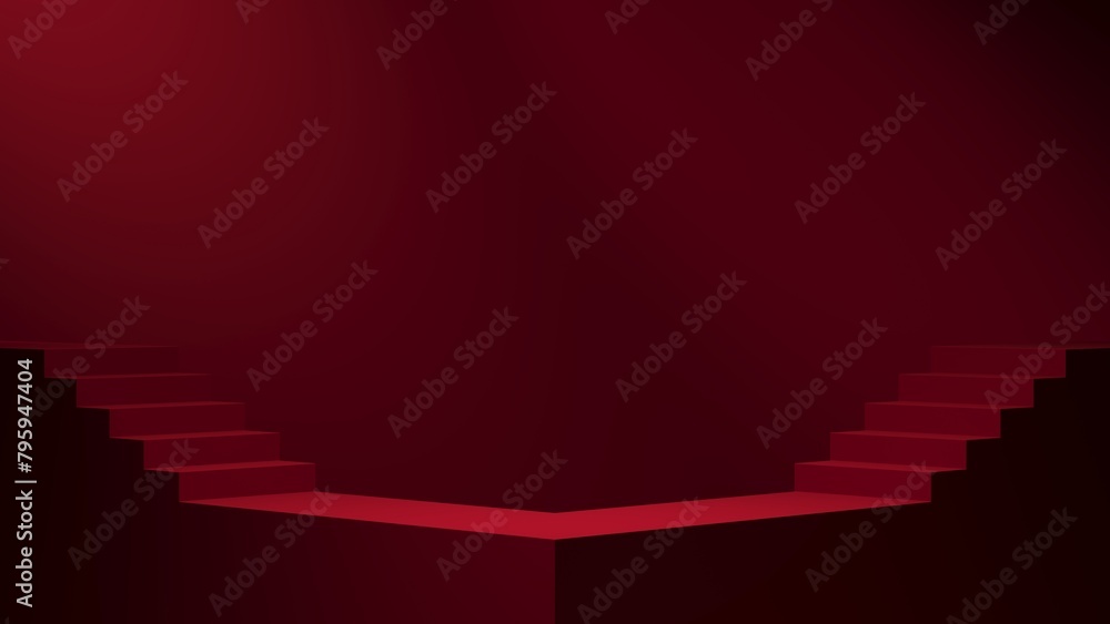 Poster abstract 3d background red color. dramatic scene background with empty space for product or text. 3d